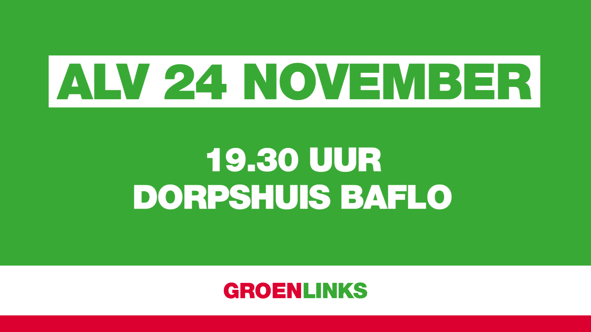 ALV op 24 november in Baflo